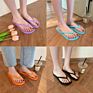 Flip Flops Women Trend Wear Flat-Heel Flip-Flop Beach Slippers Non-Slip Beach Unisex Slippers