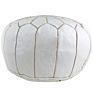 Flourish Chinese Suppliers round White Leather Ottoman Moroccan Pouf
