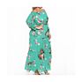 Flower Print Elegant Short Flutter Sleeve Casual Women Clothes Dress