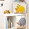 Foldable Grey Cute Children Baby Toy Storage Cube Chest Box Large Decorative Storage Bin with Logo