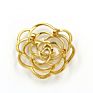 Free Customized Gold Rose Flower Crystal Brooches Silver Diamond Rhinestone Pin Brooch