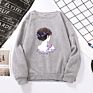 Fresh Pattern Couple Pullover Loose and Versatile Women's round Neck Pullover Long Sleeve round Neck Sweater