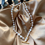 Fresh Water Pearl Necklace Heart Shaped Ot Button Necklace Bracelet French Retro Temperament Necklace