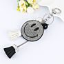 Full Crystal Smiley Face Keychain Rhinestone Face Pearl Tassel Keyring for Kid Lady (Kc243C)