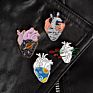 Funny Cartoon White Organ Heart Enamel Brooch Lapel Pin Collar Shirt Badges Love Rose Brooch Pins