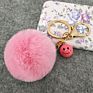 Fur Ball Keyring Imitation Faux Rex Rabbit Fur Ball Keychain Creative Car Key Chain Acrylic Smiley Hair Ball Pendant