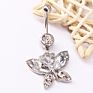 Gaby Stainless Steel Pink Diamond Butterfly Belly Button Rings Body Piercing Jewelry