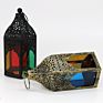 Garden Home Decoration Black Metal Geometric Moroccan Style Lantern Candle Holder