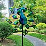 Garden Ornaments Peacock Bird Animal Shape Wind Spinners Outdoor Metal