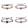 8mm white turquoise Crown Zircon Beads Bracelet
