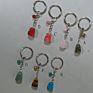 Gemstone Random Shape Key Chain Stone Fancy Jasper Rose Quartz Strawberry Crystal Carnelian Turquoise Tiger Eye Aventurine