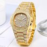Geneva Diamond round Wrist Watch 18K Gold Men Women Luxury Watch All-Match Quartz Watch