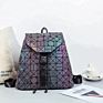 Geometry Hologram Laser Backpacks Pu Leather Travel Casual Backpack Large