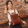 Girls Female Youth Genuine Leather Women Backpack