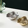 Gold and Silver Leaf Shape European Style Restaurant Fruit Tray Nordic Ceramic Dinner Plates