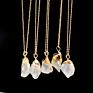 Gold Chain Quartz Necklace Crystal Chakra Rock Necklace Pendant Colorful Rainbow Natural Stone Necklace