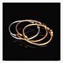 Gold Heart Stainless Steel Bangle Charm Bracelet for Women N95091