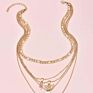 Gold Jewelry Necklace Niche Design Coin Flower Angel Decor Charm Layered Necklace for Women