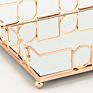 Gold Mirror Dessert Display Tray Perfume Dresser Vanity Tray Metal Decorative Makeup Tray