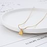 Gold Plated 316 Stainless Steel Chain Herringbone Heart Pendant Necklace Jewelry for Girls
