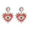 Gold Plated Big Eyes Diamond Evil Eyes Alloy Crystal Stud Earrings Women