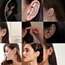 Gold Plated Copper Zircon Pearl Needle Leaves Hook Earjewelry Lightning Cuff Earrings Ear Wrap Crawlers