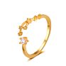 Gold Plated Cubic Zirconia 12 Zodiac Sign Letters Fine Jewelry for Women Men Birthday Gift Bijoux Constellation Rings
