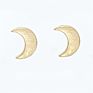 Gold Plating High Polish Tarnish Resistant Tiny Moon Stud Earrings Simple Solid Plain Moon Stud Earrings