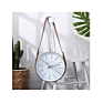 Gold Wall Clock Nordic Vogue Mute Movement Glass Clock Minimalist Home Decor Pu Leather Belt Hanging Clock