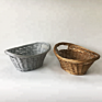 Golden and Silver Boat Shape Handwoven Willow Basket for Storage