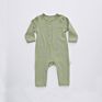 Good Cotton Infants Solid Color and Striped Jumpsuits Toddlers Buttons Bodysuits Baby Boy's and Girls' Long Sleeve Rompers