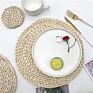 Grass round Placemat Natural Straw Placemats for Kitchen Vintage Boho Style