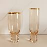 Green Colored Stemware Strong Solid Stem Gold Rimmed Wine Glass Cup Set for Wedding