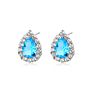 Hainon Earrings for Women Water Drop White Pink Blue Green Zircon Stud Earrings 925 Silver Plated Earrings Gift
