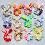 Hair Accessories Cute Rabbit 12 Colors Velvet Elastic Hair Bands for Baby Girls Tie-Dye Hair Scrunchies