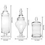 Hand Blown Decorative Set 3 Wedding Candy Buffet Glass Apothecary Jar