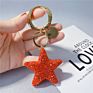 Handbag Bag Hanging Bling Bling Five-Pointed Star Key Chain Creative Blue Red Rhinestone Star Keychain