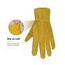 Handlandy Gift for Boys Girls Genuine Leather Bike Gloves Puncture Proof Garden Gloves Chore Yard Work Safety Gloves