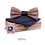 Handmade 3D Adjustable Bow Tie Wooden Set with Pocket Square Brooches for Men