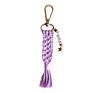 Handmade Boho Love Letter Charm Rope Tassels Braided Macrame Keychain for Car Key Holder
