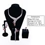 Handmade Bride Zircon Red Stone Jewelry Set Wedding Bridesmaid Neckle Earring Wedding Jewelry Set of 4 Zircon Jewelry
