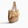 Handmade Crochet Straw Bags with Tassel Vacation Beach Big Tote Straw Bags/