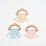 Handmade Macrame Wooden Cloud Baby Teether Soothing Ring Newborn Shower Gifts