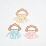 Handmade Macrame Wooden Cloud Baby Teether Soothing Ring Newborn Shower Gifts