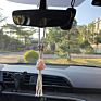 Handmade Natural Rose Quartz Healing Crystals Hanging Car Ornament Decor Home Indoor Decoration Ornaments for Christmas Party