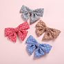 Handmade Polka Dot Bow Baby Hairpins Cotton and Linen Kids Bow Bb Hair Pin