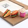 Handmade Simulation Dog Keyring Cake Sandwich Keyring French Fries Popcorn Hamburger Keychains Pendant Food