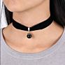 Handmade Velvet Lace Vintage Choker Necklace for Women Collar Torques Neck Jewelry Black Boho Stretch Yin Yang Charm Gothic Punk