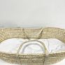 Handwoven Natural Portable Corn Husk Baby Changing Basket for Nursery Baby Diaper Changing Moses Baskets