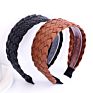 Headbands Adults Non Slip Hairbands Faux Leather Woven Headband